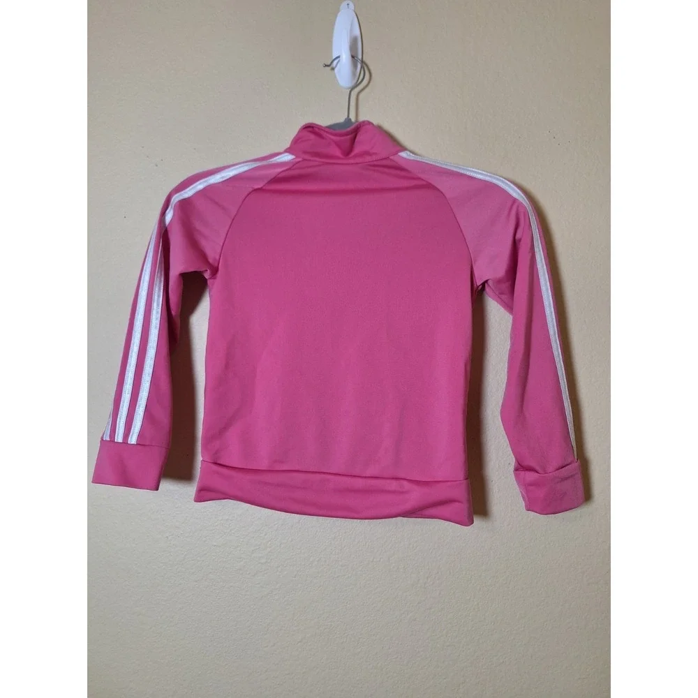 Adidas Kids Athletic‎ Track Jacket Pink Size 6X Full Zip Logo 3 Stripes